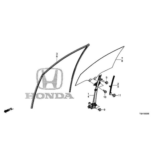 [NEW] JDM HONDA CIVIC FC1 2020 Front Door Glass/Door Regulator GENUINE OEM