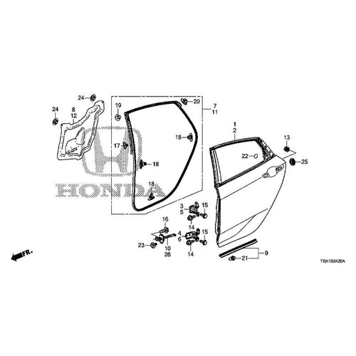 [NEW] JDM HONDA CIVIC FC1 2020 Rear Door Panel GENUINE OEM