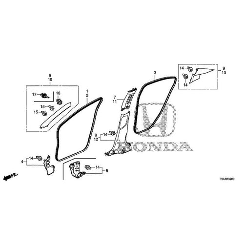 [NEW] JDM HONDA GRACE GM6 2017 Pillar Garnish GENUINE OEM
