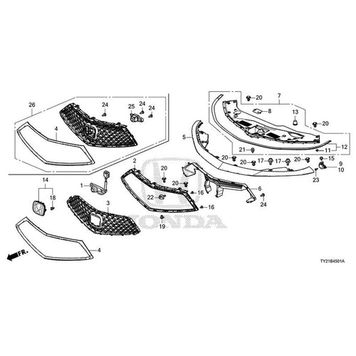 [NEW] JDM HONDA LEGEND HYBRID KC2 2020 Front Grille (120/130/520) GENUINE OEM
