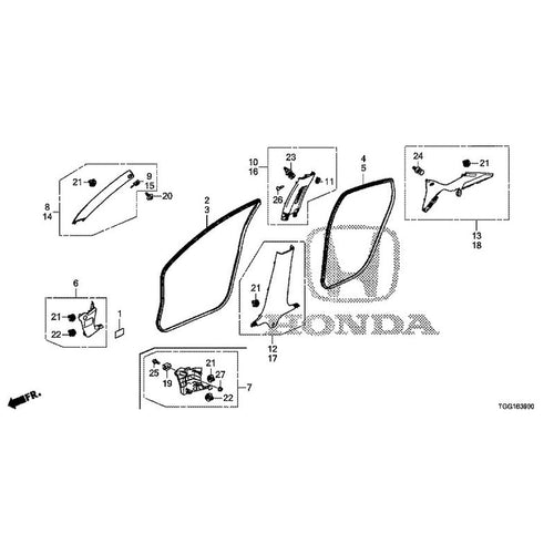 [NEW] JDM HONDA CIVIC FK8 2017 Pillar Garnish GENUINE OEM