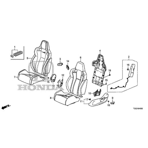[NEW] JDM HONDA CIVIC FK8 2017 Front Seat (Passenger Side) (Type R) GENUINE OEM