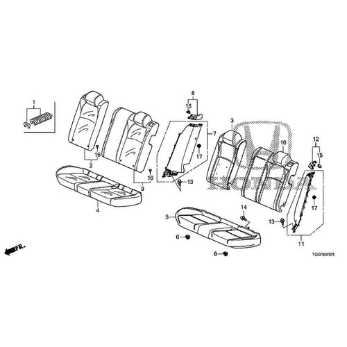 [NEW] JDM HONDA CIVIC FK8 2017 Rear Seat (Type R) GENUINE OEM