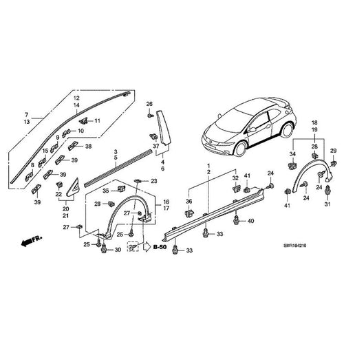 [NEW] JDM HONDA CIVIC FN2 2009 Molding/Side Sill Garnish GENUINE OEM