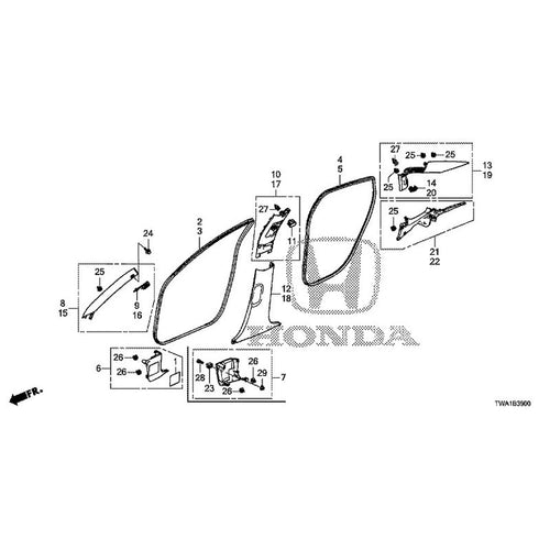 [NEW] JDM HONDA ACCORD CV3 2022 Pillar Garnish GENUINE OEM