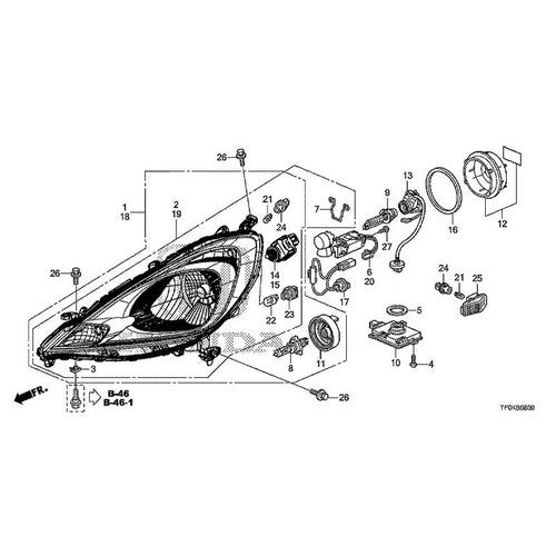 [NEW] JDM HONDA FIT GE8 2012 Headlight GENUINE OEM
