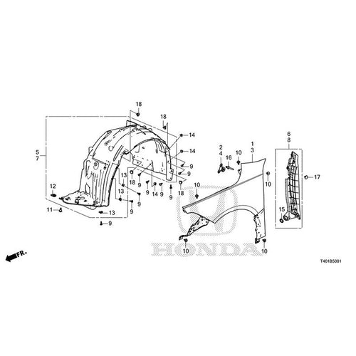 [NEW] JDM HONDA CIVIC FL5 2023 Front Fender (Type R) GENUINE OEM