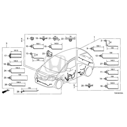 [NEW] JDM HONDA FIT e:HEV GR3 2023 Wire Harnesses (6) GENUINE OEM