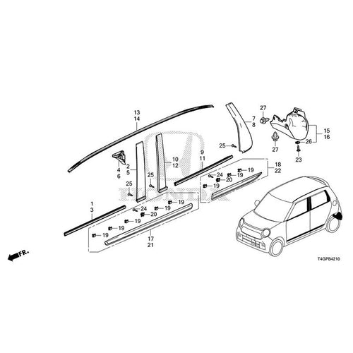 [NEW] JDM HONDA N-ONE JG3 2023 Molding/side sill garnish (1) GENUINE OEM