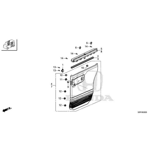 [NEW] JDM HONDA N-BOX JF5 2024 Sliding Door Lining GENUINE OEM