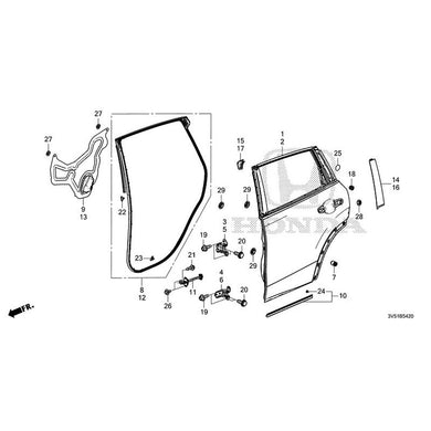 [NEW] JDM HONDA ZR-V e:HEV RZ4 2025 Rear Door Panel GENUINE OEM