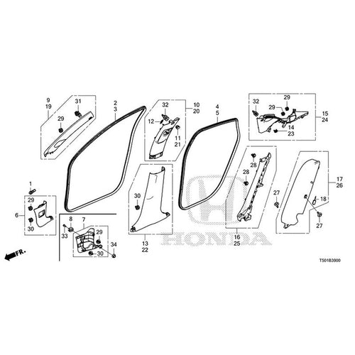 [NEW] JDM HONDA Civic e:HEV FL4 2025 Pillar Garnish GENUINE OEM