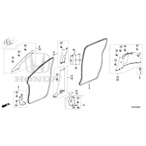 [NEW] JDM HONDA FREED e:HEV GT8 2025 Pillar Garnish GENUINE OEM