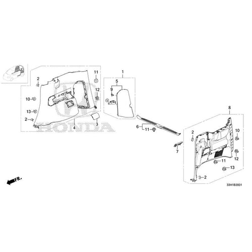 [NEW] JDM HONDA FREED e:HEV GT8 2025 Side Lining (2) GENUINE OEM
