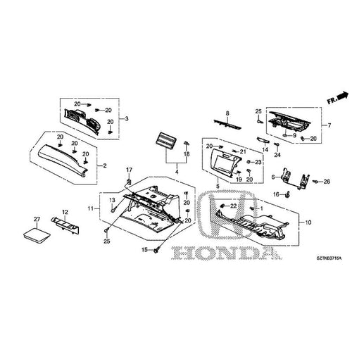 [NEW] JDM HONDA CR-Z ZF2 2014 Instrument panel garnish (passenger side) GENUINE OEM