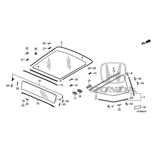 [NEW] JDM HONDA CR-Z ZF2 2014 Rear Windshield Glass GENUINE OEM