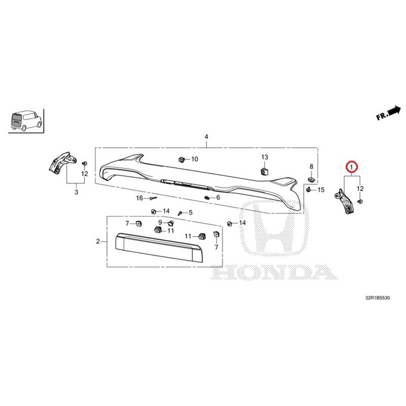 [NEW] JDM HONDA N-BOX CUSTOM JF5 2024 Tailgate Garnish GENUINE OEM
