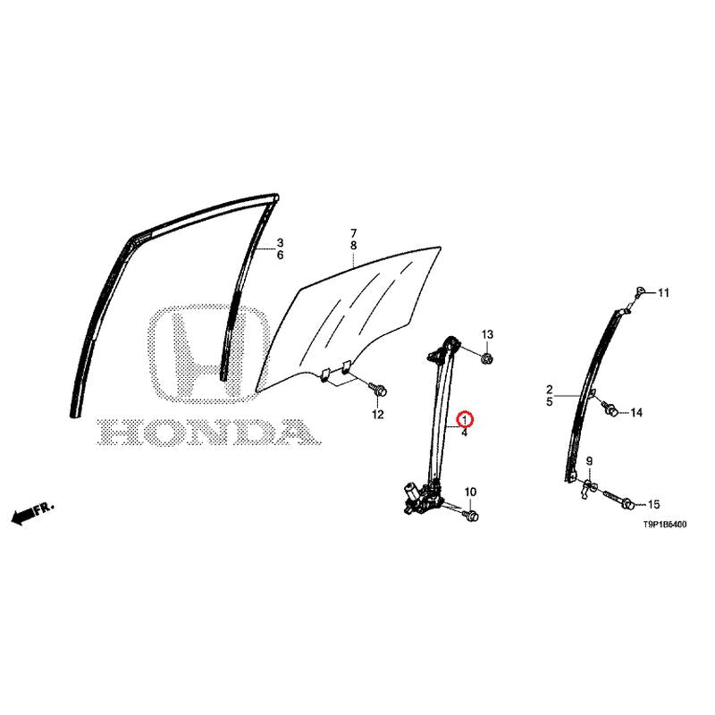 [NEW] JDM HONDA GRACE HYBRID GM4 2015 Rear Door Glass/Regulator GENUINE OEM
