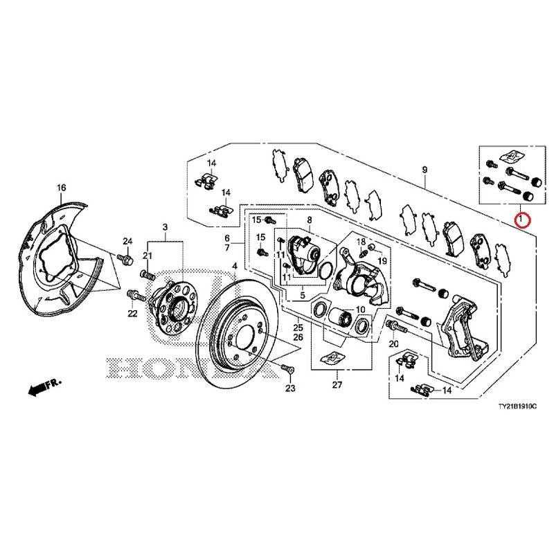 [NEW] JDM HONDA LEGEND HYBRID KC2 2016 Rear Brake GENUINE OEM