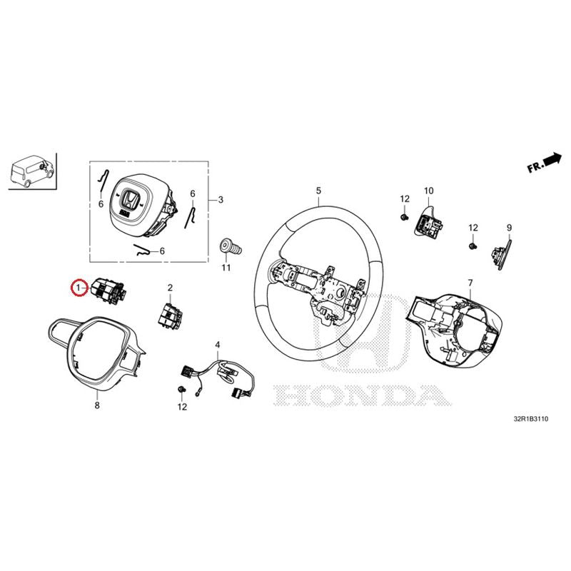 [NEW] JDM HONDA N-BOX CUSTOM JF5 2024 Steering Wheel (SRS) GENUINE OEM