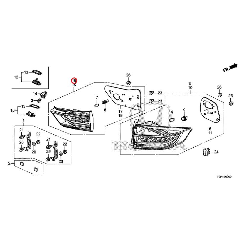 [NEW] JDM HONDA GRACE HYBRID GM4 2017 Tail Lights/License Lights GENUINE OEM