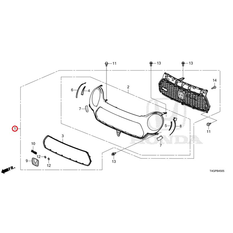 [NEW] JDM HONDA N-ONE JG3 2023 Front Grill (3) GENUINE OEM