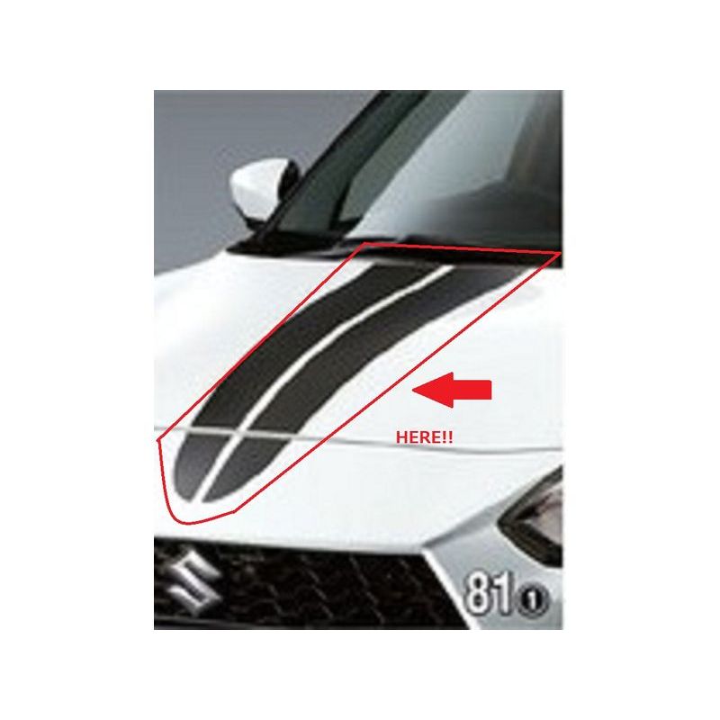 [NEW] JDM Suzuki SWIFT Sports ZC33S Hood Decal Black Carbon Genuine OEM