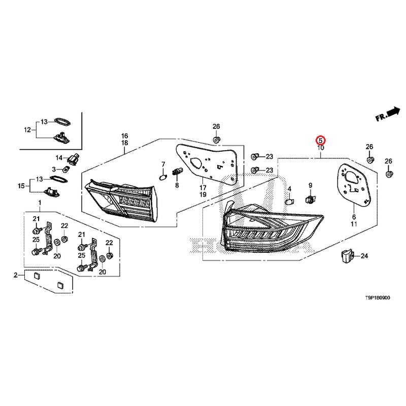 [NEW] JDM HONDA GRACE HYBRID GM4 2017 Tail Lights/License Lights GENUINE OEM