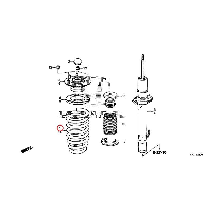 [NEW] JDM HONDA LEGEND HYBRID KC2 2016 Front Damper GENUINE OEM