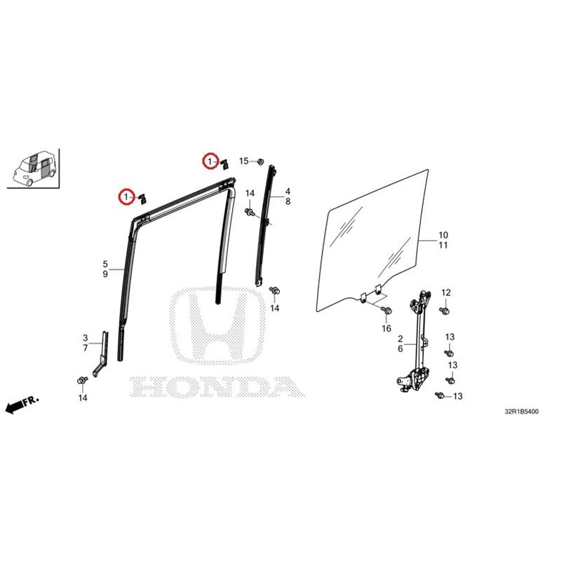 [NEW] JDM HONDA N-BOX CUSTOM JF5 2024 Sliding Door Glass/Regulator GENUINE OEM