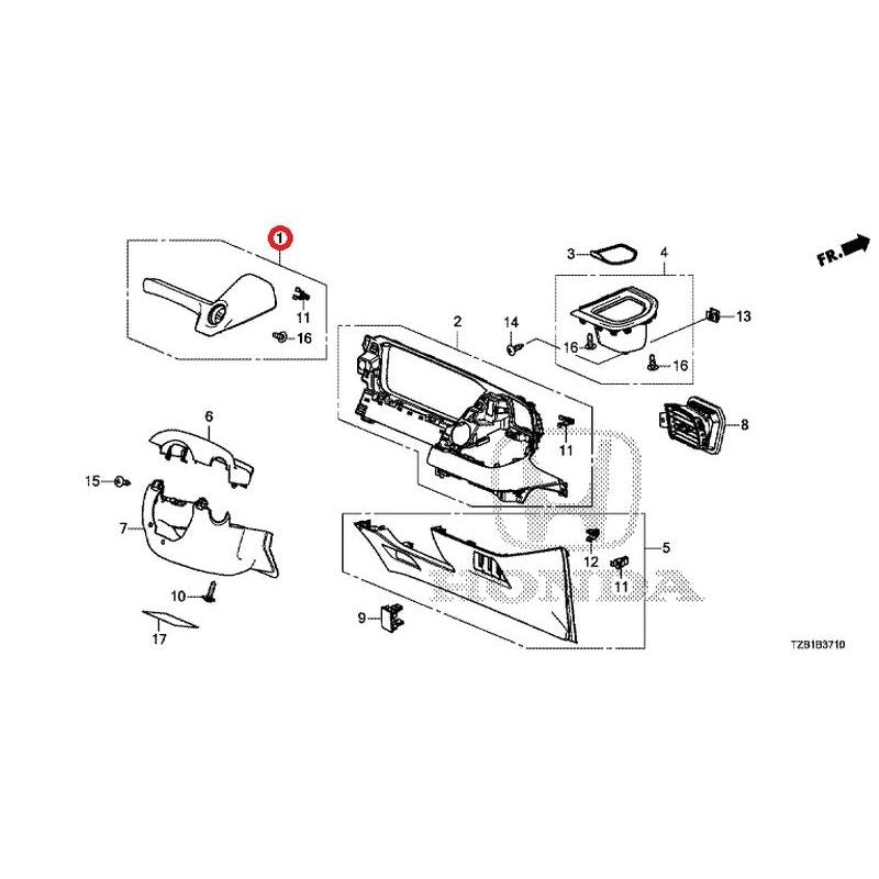 [NEW] JDM HONDA FIT e:HEV GR3 2020 Instrument panel garnish (driver side) GENUINE OEM