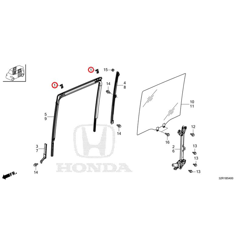 [NEW] JDM HONDA N-BOX JF5 2024 Sliding Door Glass/Regulator GENUINE OEM