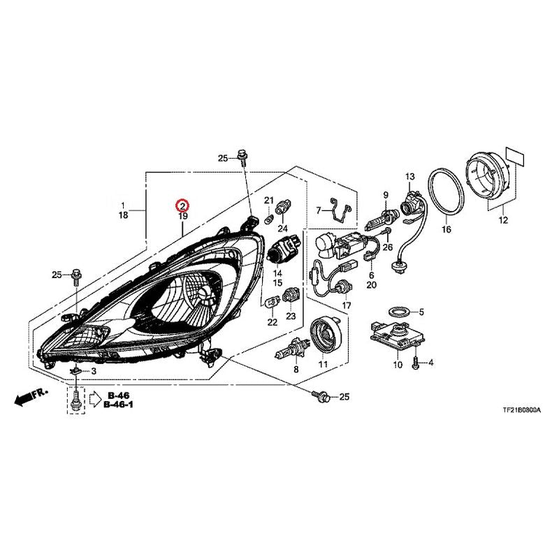 [NEW] JDM HONDA FIT HYBRID GP4 2012 Headlight GENUINE OEM