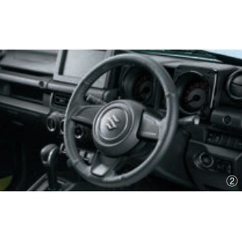 [NEW] JDM Suzuki Jimny SIERRA JB74W Leather Steering Cover Black Genuine OEM