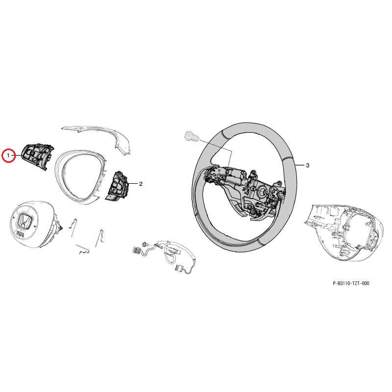 [NEW] JDM HONDA FIT e:HEV GR3 2021 Modulo X Steering Wheel (SRS/HACR008) GENUINE OEM
