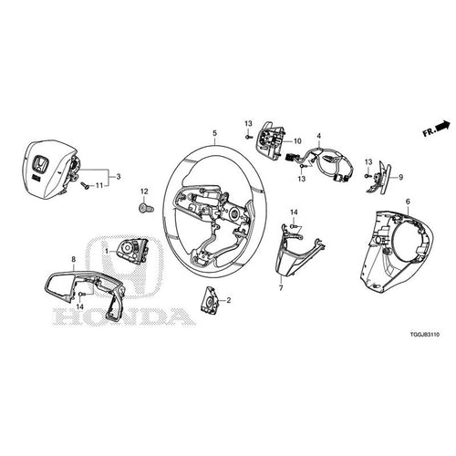 [NEW] JDM HONDA CIVIC FK7 2021 Steering Wheel (SRS) GENUINE OEM