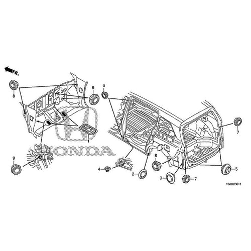 [NEW] JDM HONDA ODYSSEY RC1 2021 Grommets (Rear) GENUINE OEM
