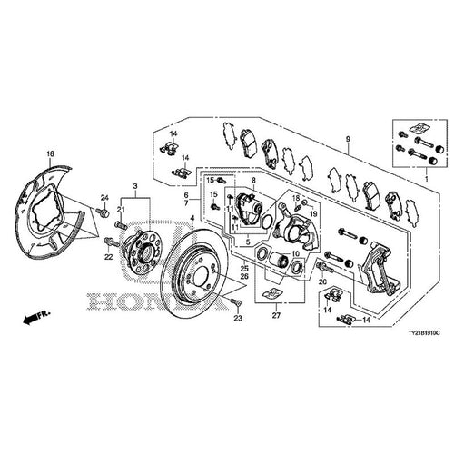 [NEW] JDM HONDA LEGEND HYBRID KC2 2018 Rear Brake GENUINE OEM