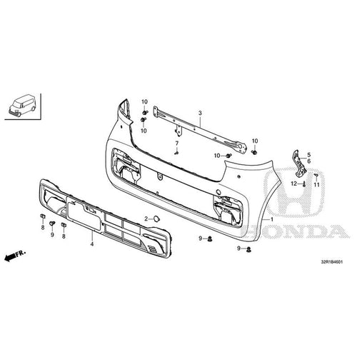 [NEW] JDM HONDA N-BOX CUSTOM JF5 2024 Front Bumper (2) GENUINE OEM